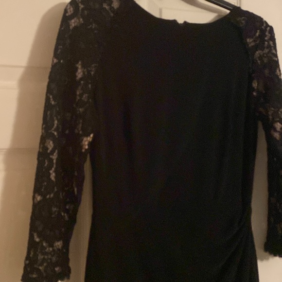 Ralph Lauren Black Lace Sleeve Lined Dress - Picture 4 of 14